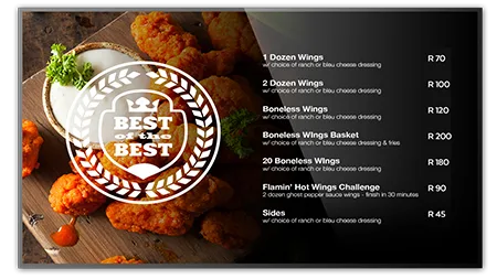 Updated digital menu board design