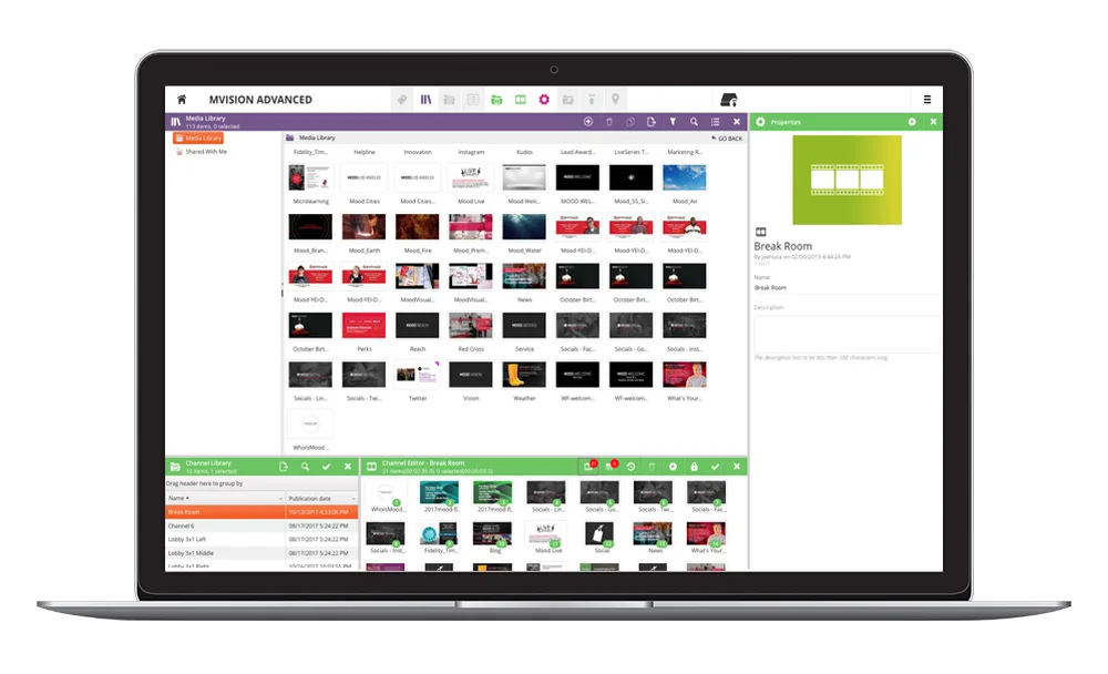 MVision software shown on laptop screen