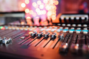 Mixing desk used to create professional background music for businesses