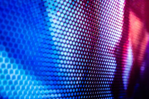 Close-up of an LED video wall panel showing individual diodes