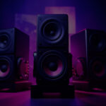 Commercial speakers that form part of a business background music system